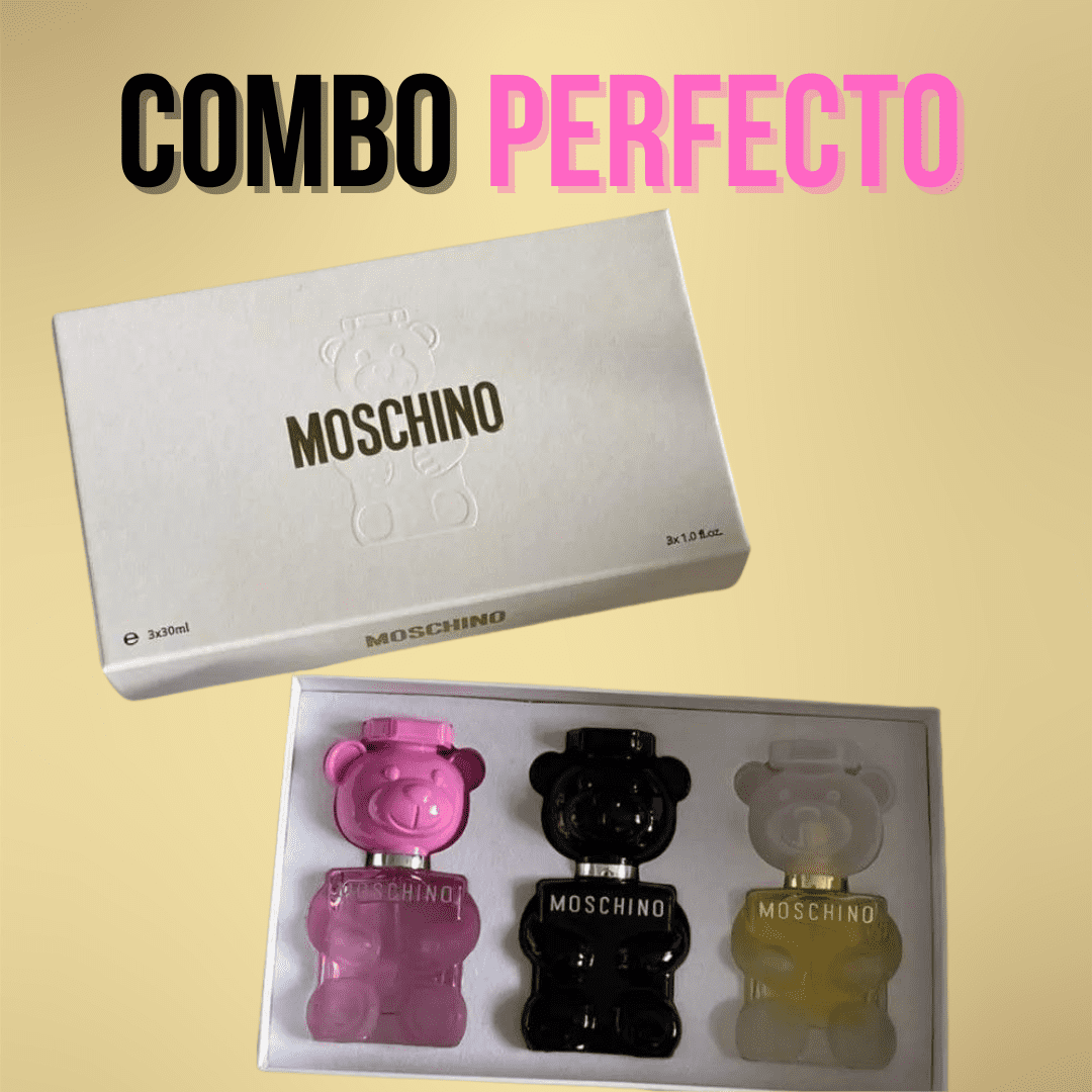 Promoción Compra 1 y Lleva 3 [1 Perfume Moschino Bubble 30 ML+ 1 Perfume Moschino Toy 2 30 ML + 1 Perfume Moschino Toy man 30 ML ¡Solo hoy!