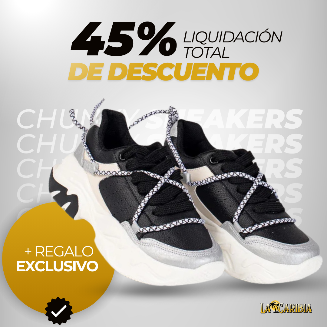 Tenis Chunky Sneakers Glamour - Con 45% de Descuento - Liquidación Total