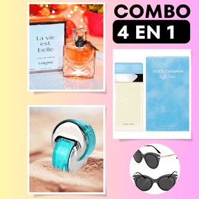 Promoción Compra 1 y Lleva 4 [1 Perfume Light Blue 100ml + 1 Perfume Bvgari Paraiba 65ml + 1 Perfume Vida Es Bella 75ml +Gafas Dolce Gabbana] ¡Solo hoy!